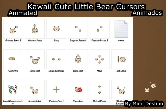 Kawaii Cute Bear Cursors Cursores de Osos Tiernos