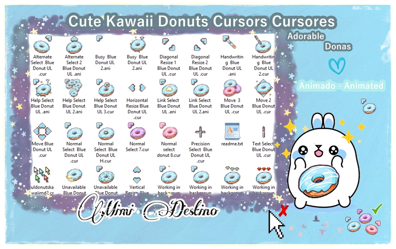 Blue Cute Kawaii Donuts Cursors Cursores by Nalexnu on DeviantArt