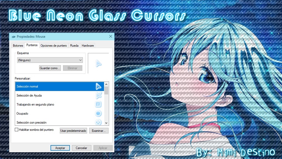 Blue Neon Glass Cursors Cursores