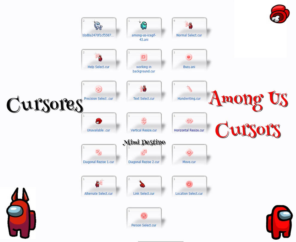Among Us Red Cursors Cursores by MimiDestino on DeviantArt