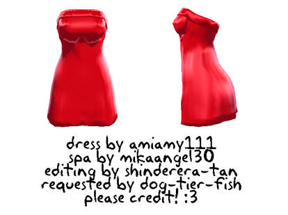 shiny red dress