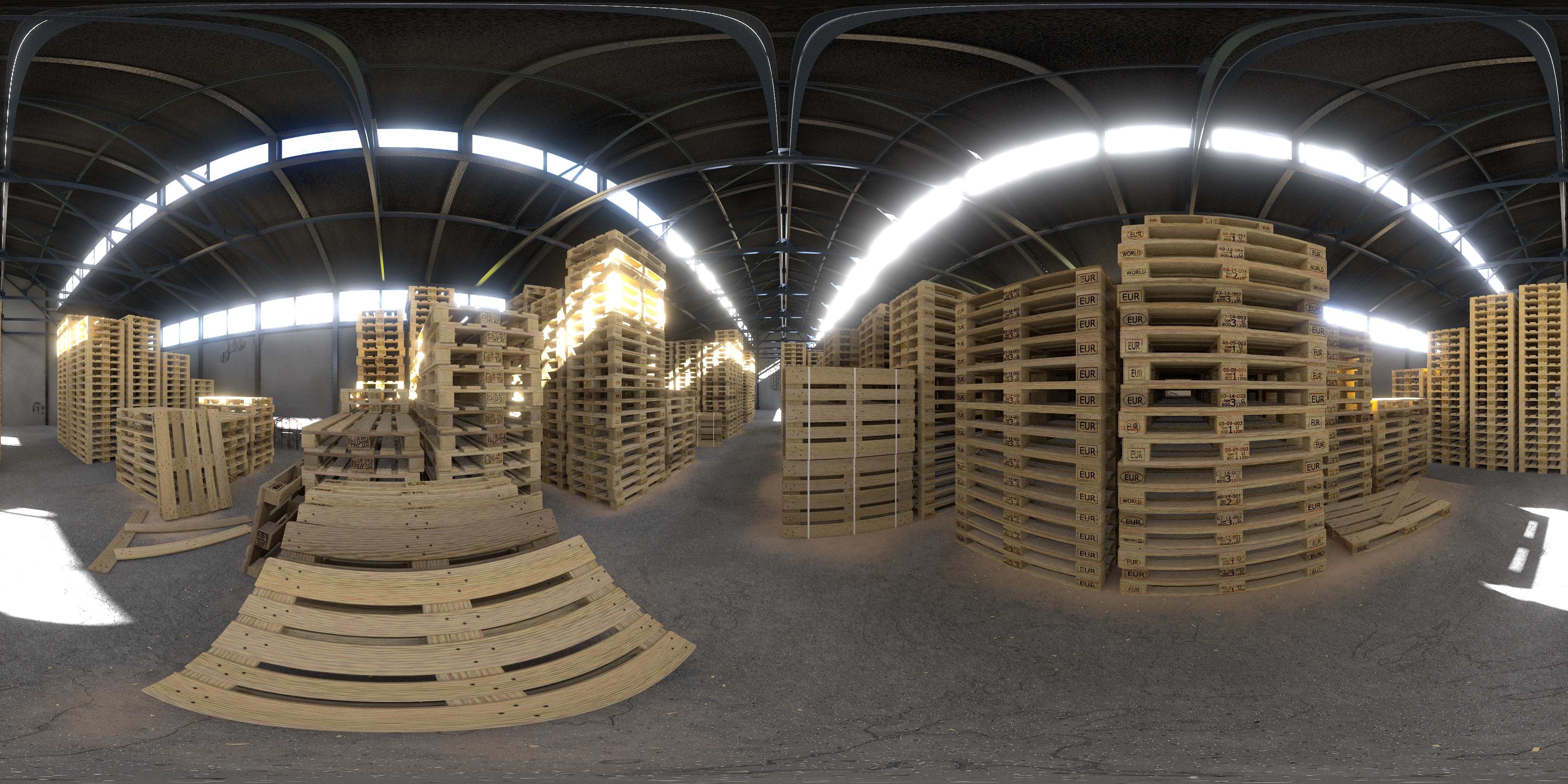 Environment HDRi - Warehouse with Pallets