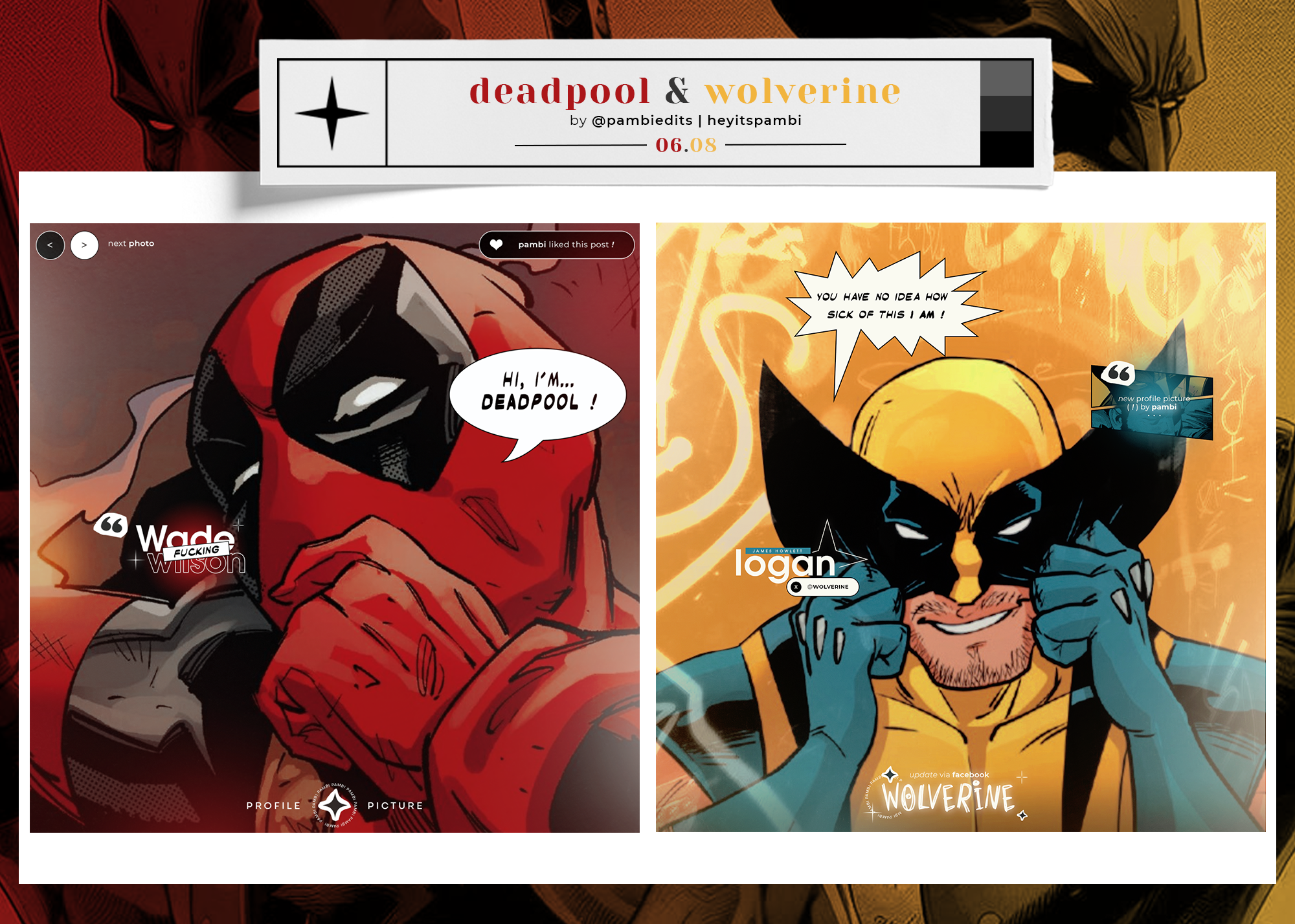 DEADPOOL N WOLVERINE - TEMPLATE PSD by heyitspambi on DeviantArt