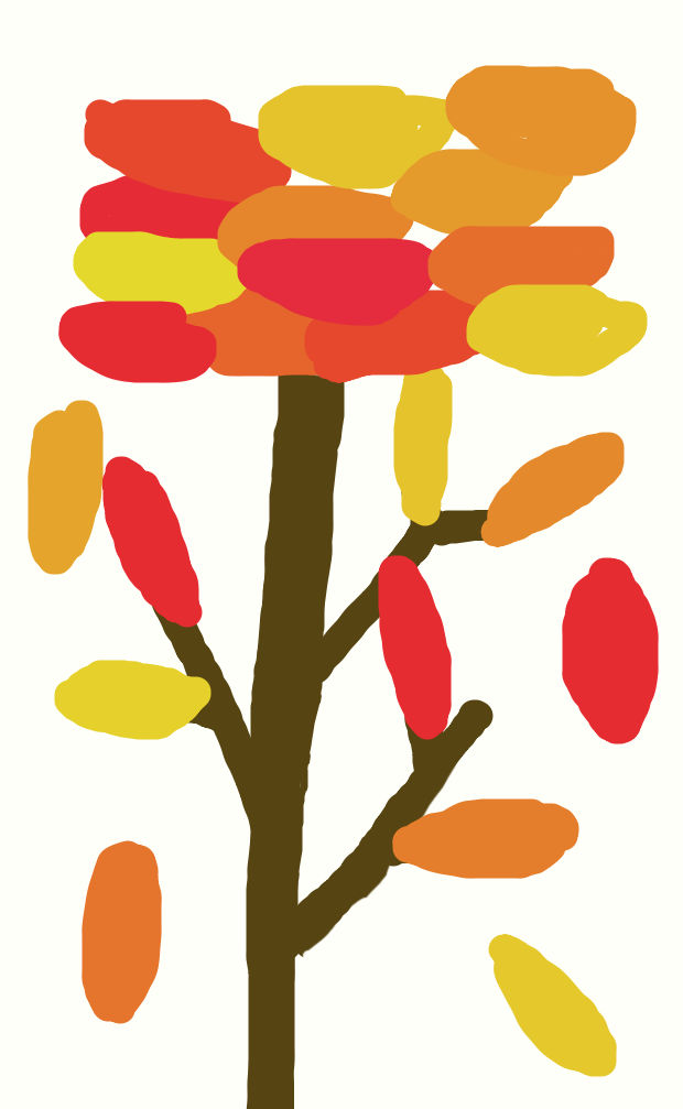 Autumn Tree with Falling Leaves by CoconutSamsonadzes on DeviantArt