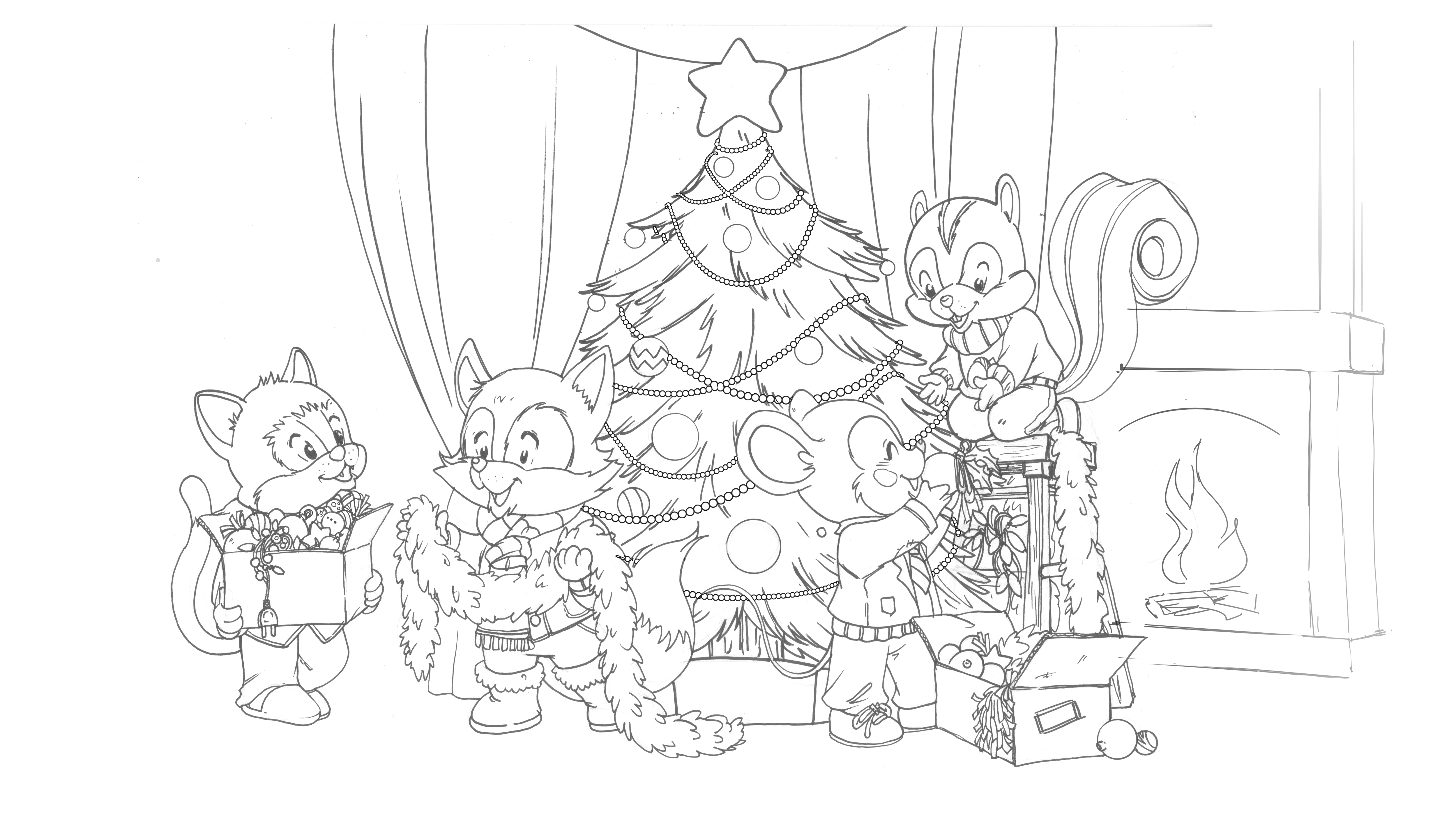 Comm: Christmas Tree (lineart for coloring) by SicilianValkyrie