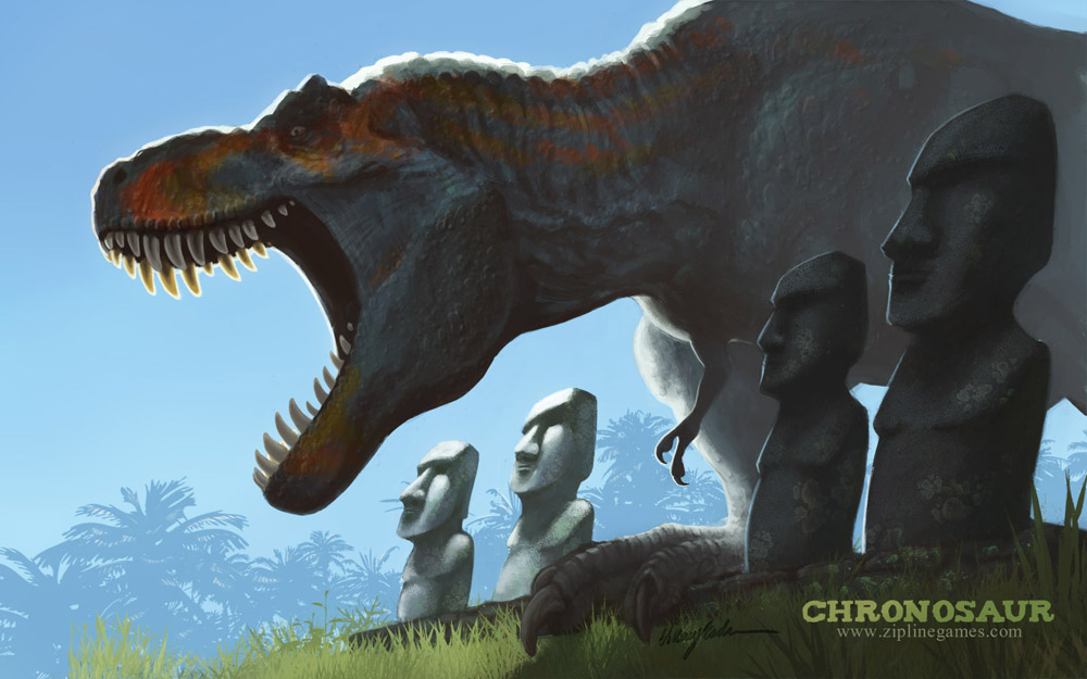 Chronosaur wallpaper - Easter Island Rampage