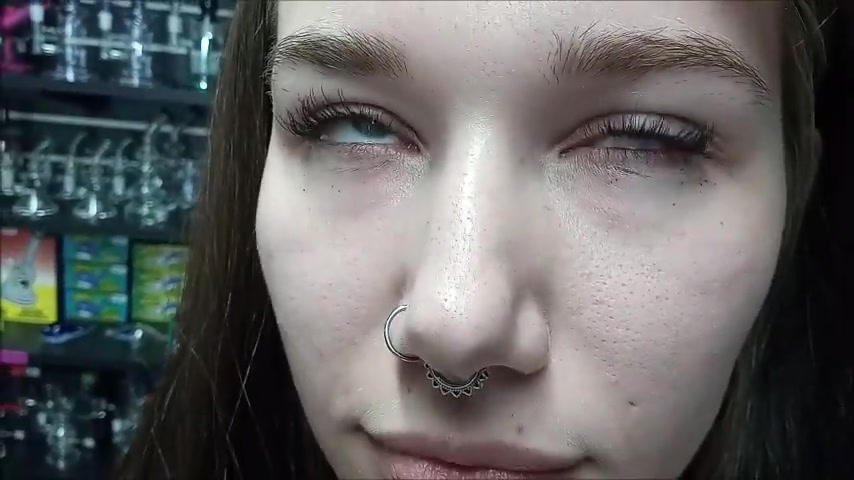 Brunette Smoke Shop Attendant Hypnotized Eyerolls By Hypnoraven On