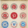 Vimeo and Pinterest Rubber stamps