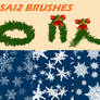 Sai 2 christmas leaf and crystal snow brushes