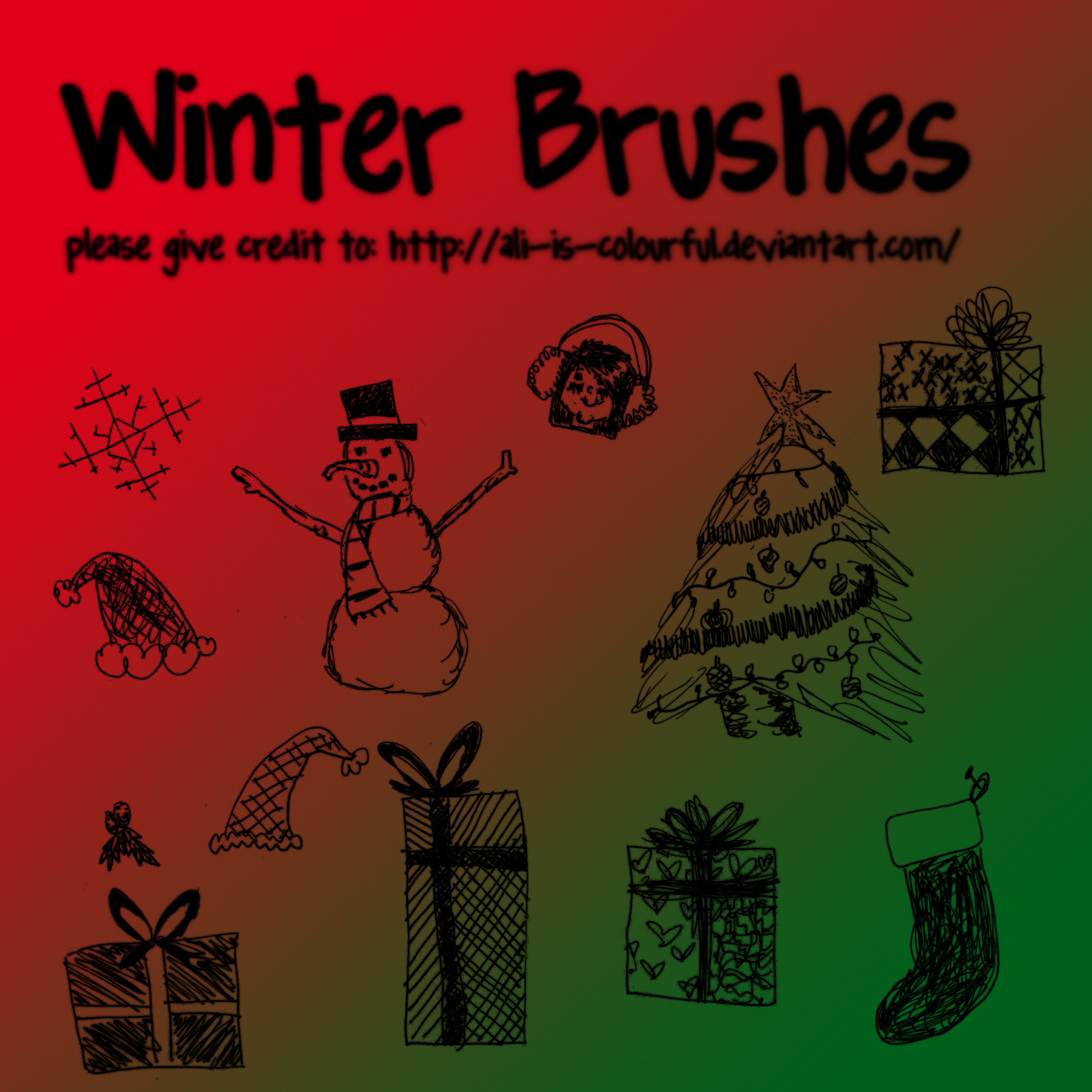 winter-xmas doodle brush packO