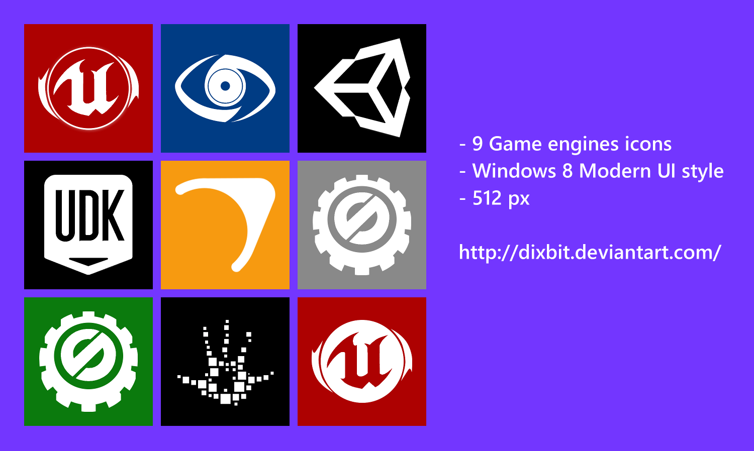 Game engines Modern UI Icon pack