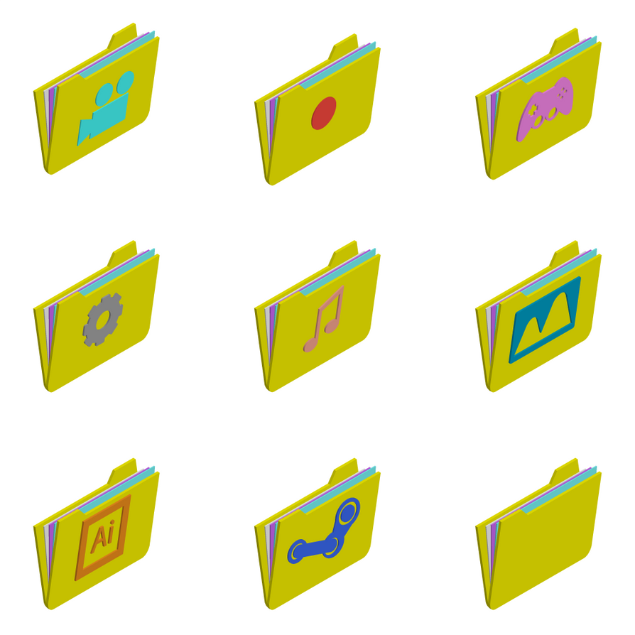 Isometric folders icon pack (LIGHT THEME) by Johnsy815 on DeviantArt