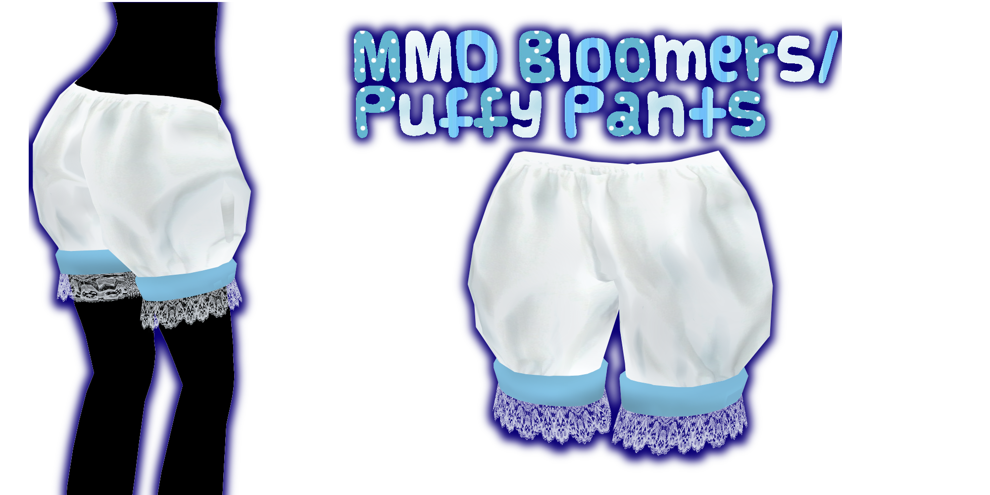 MMD Bloomers/ Fluffy Pants by Tehrainbowllama on DeviantArt