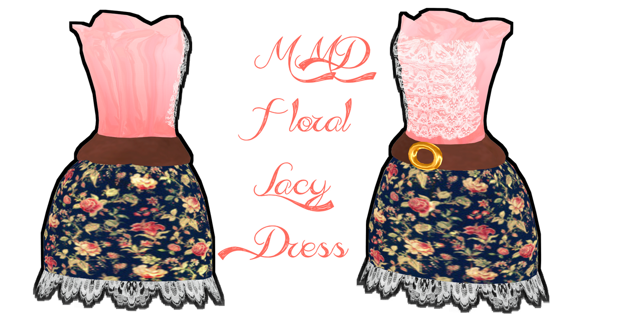 MMD Floral Lacy Dress by Tehrainbowllama on DeviantArt