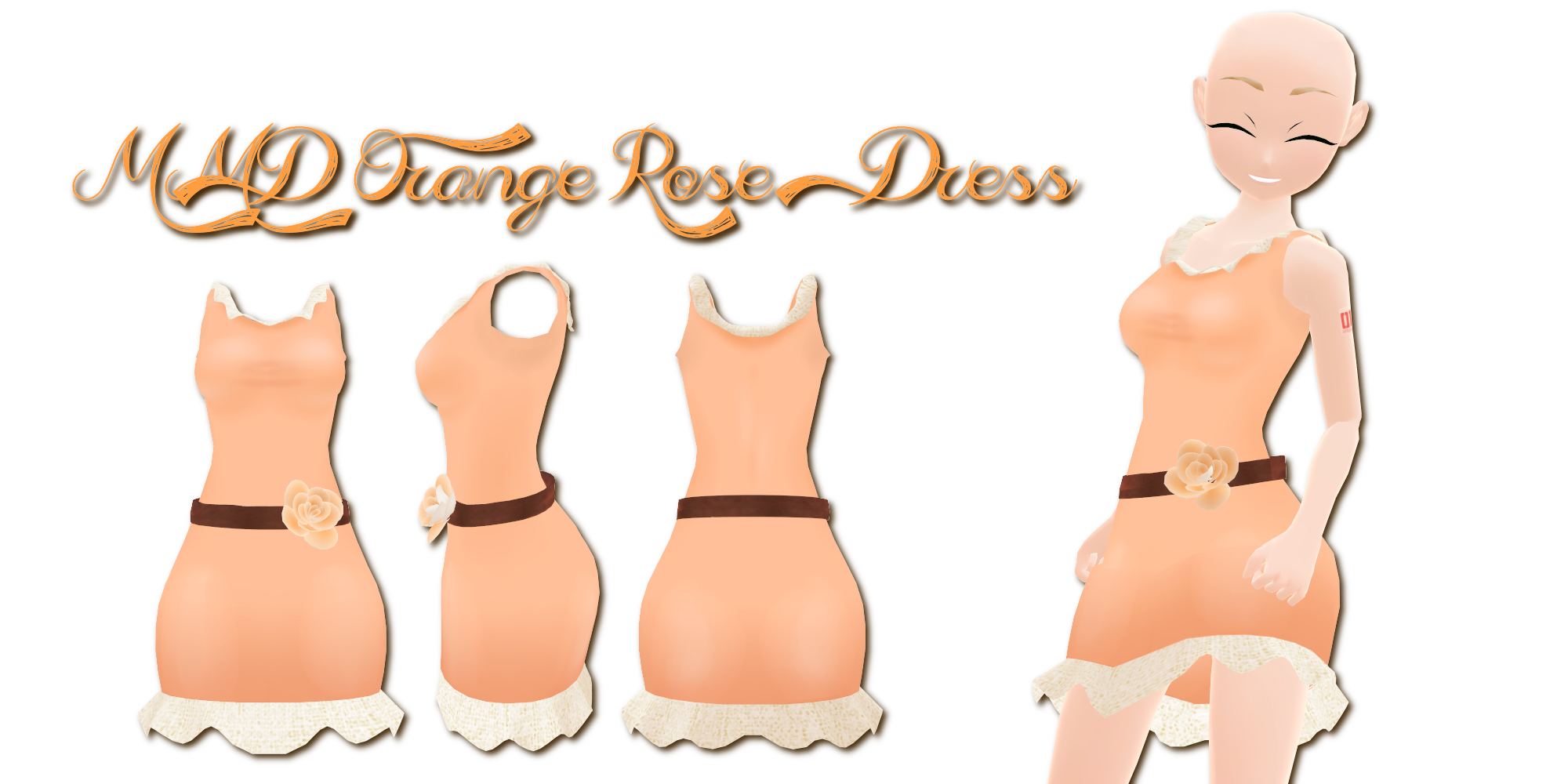 Mmd Orange Rose Dress by Tehrainbowllama on DeviantArt