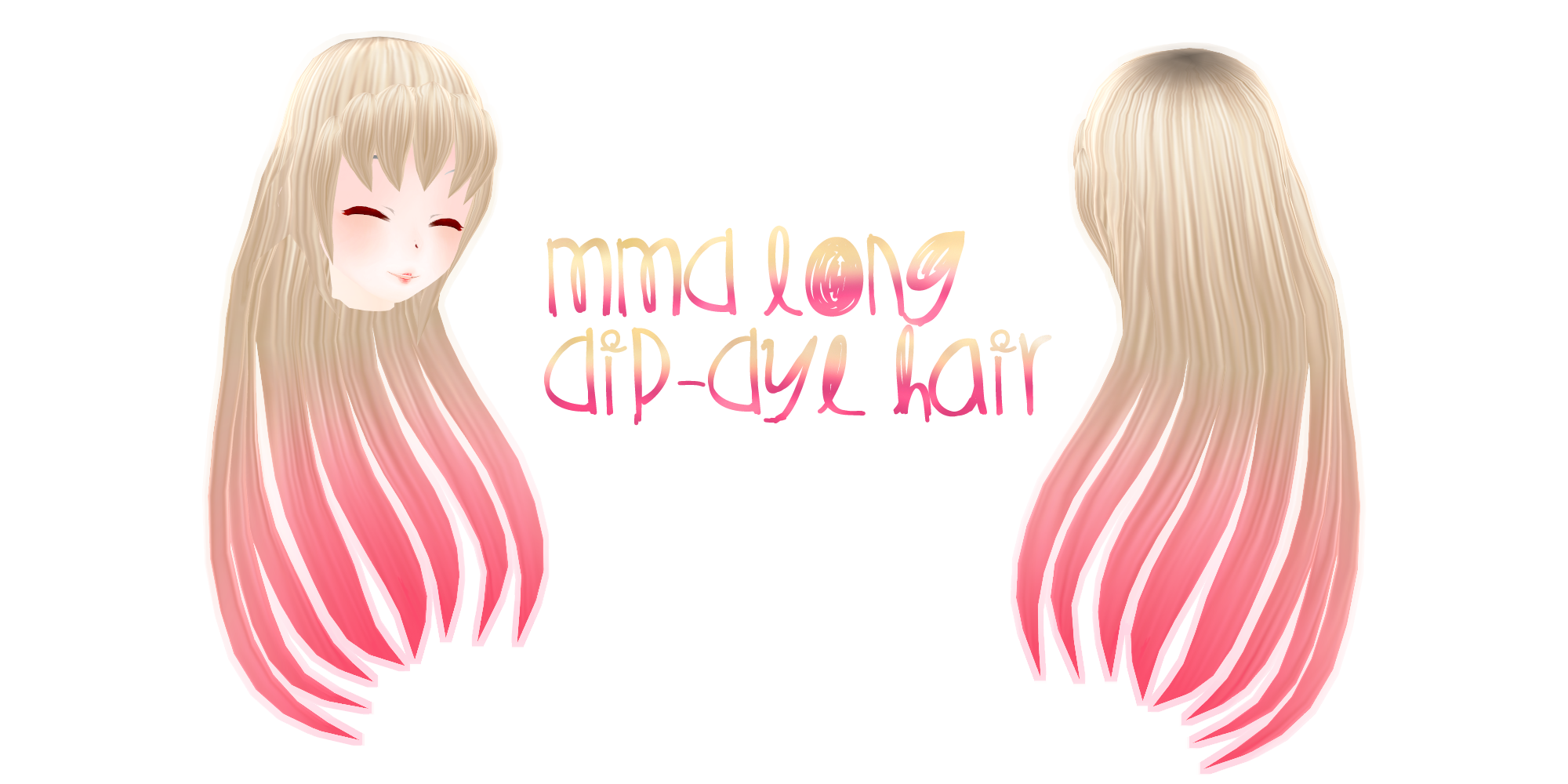 Mmd Long Dip Dye Hair By Tehrainbowllama On Deviantart