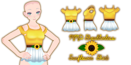 MMD Shoulderless Sunflower Shirt