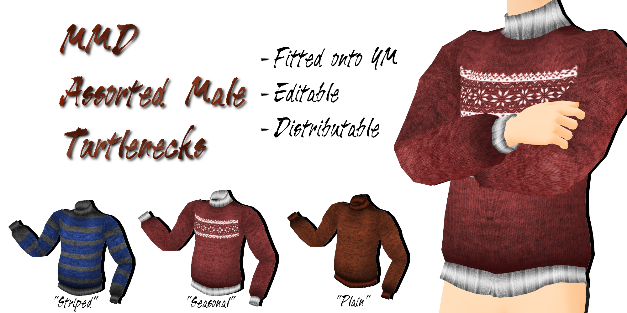 MMD Assorted Male Turtlenecks