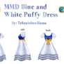 MMD Blue and White Puffy Dress