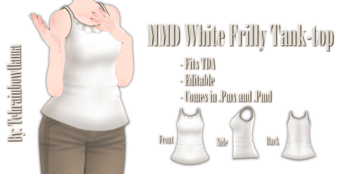 MMD-White Frilly Tank-top