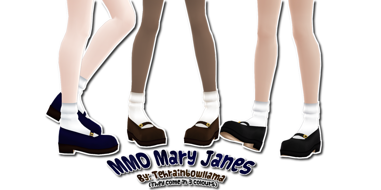 MMD Mary Janes by Tehrainbowllama on DeviantArt