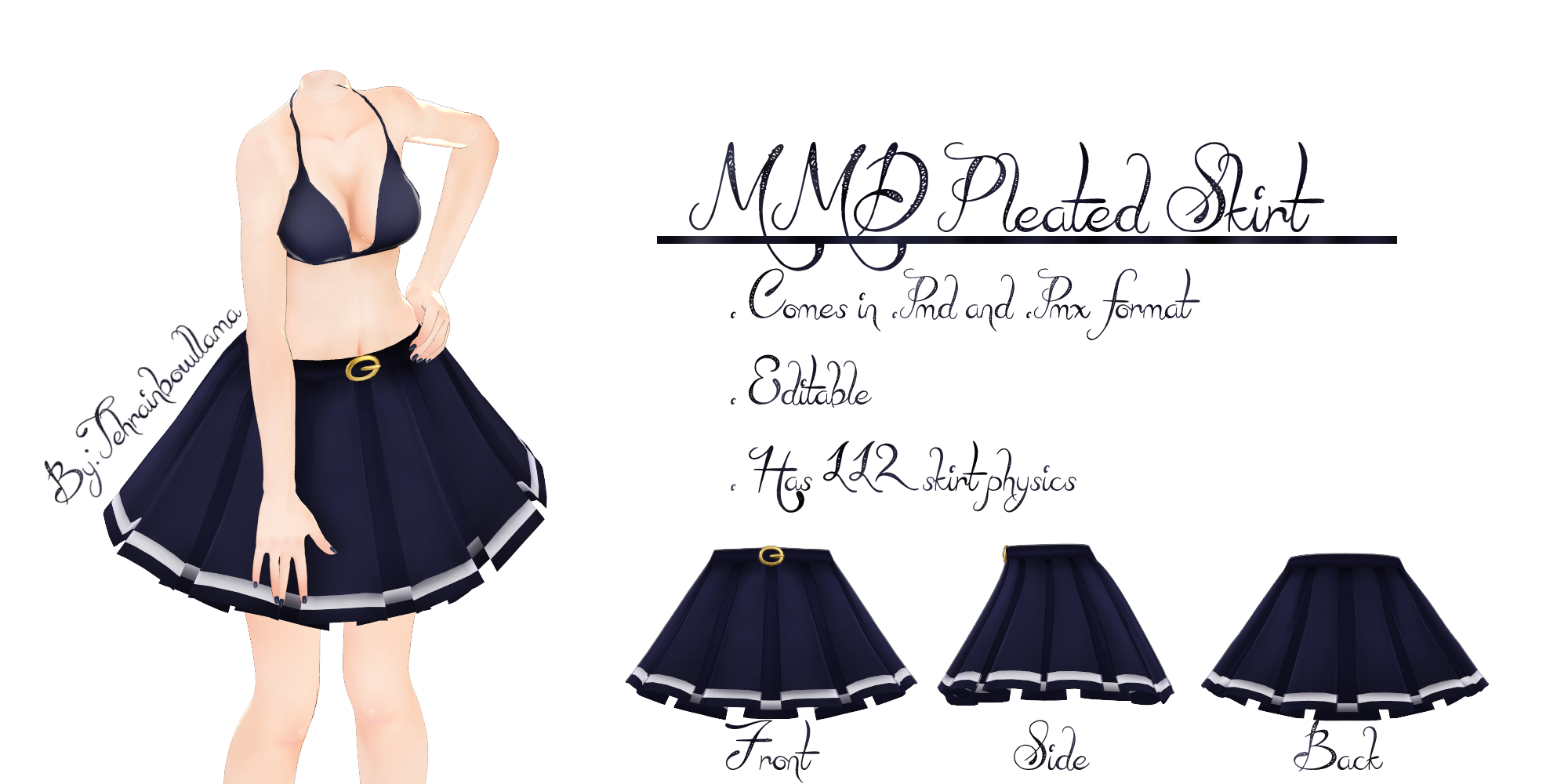 MMD Pleated Skirt by Tehrainbowllama on DeviantArt