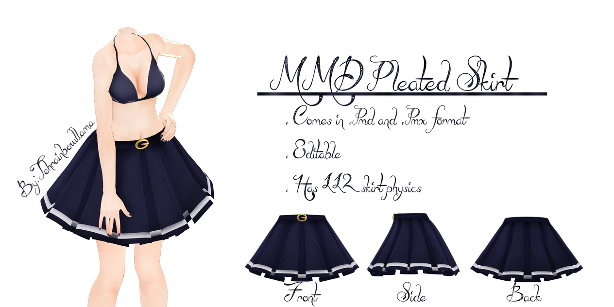 MMD Pleated Skirt by Tehrainbowllama on DeviantArt