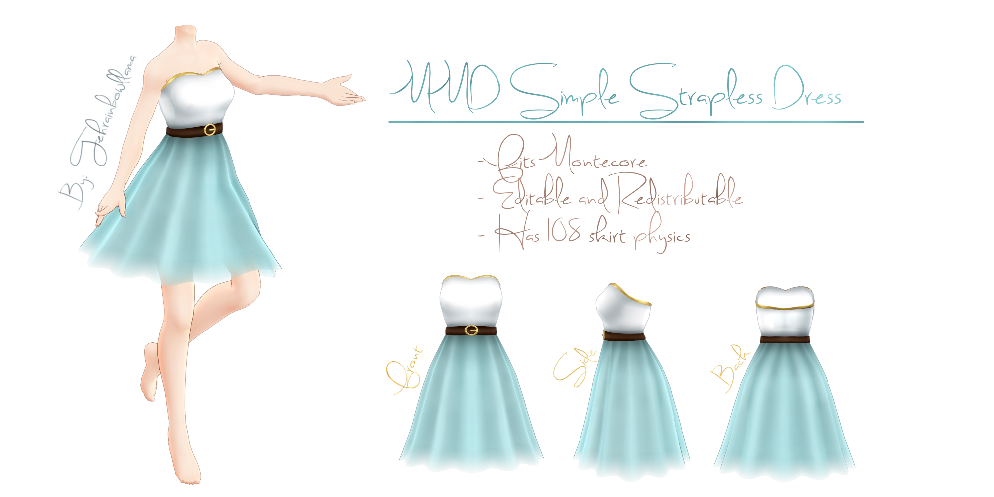 MMD Simple Strapless Dress