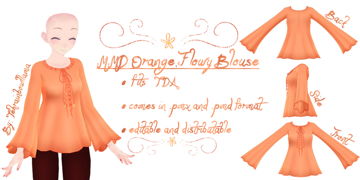 MMD Orange Flowy Blouse