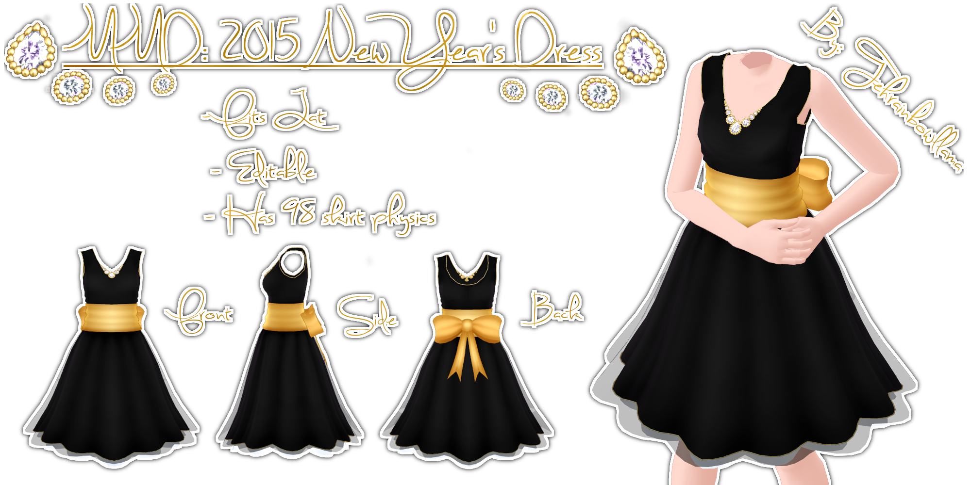 MMD 2015 New Year's Dress by Tehrainbowllama on DeviantArt