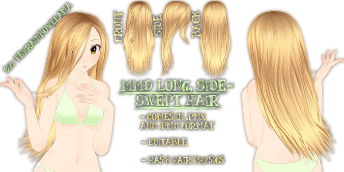 MMD Long, Side Swept Hair