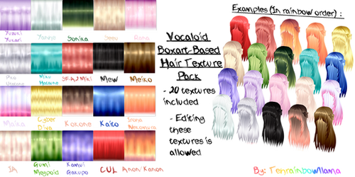 MMD Vocaloid Boxart-Based Hair Texture Pack