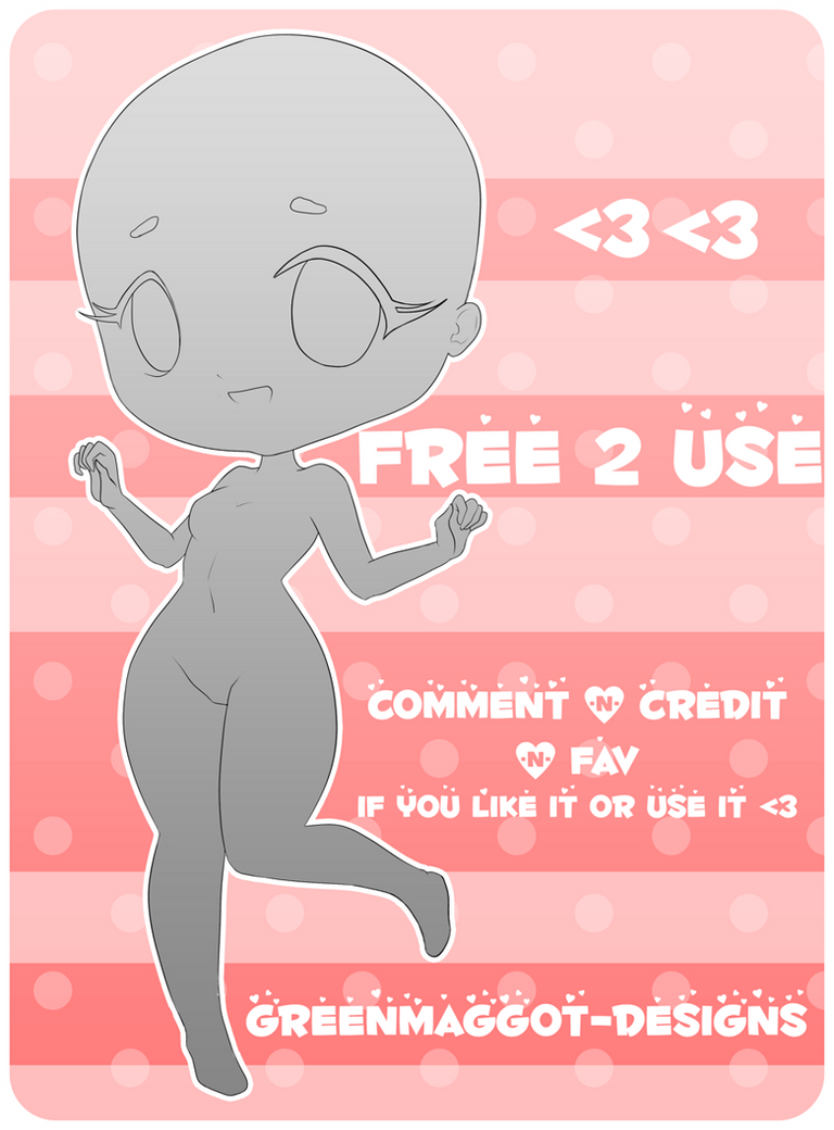 Free 2 Use Base Half Chibi Female Body By Greenmaggot Designs On Deviantart Also, please credit me with icon when you will upload your drawing on this base. base half chibi female body