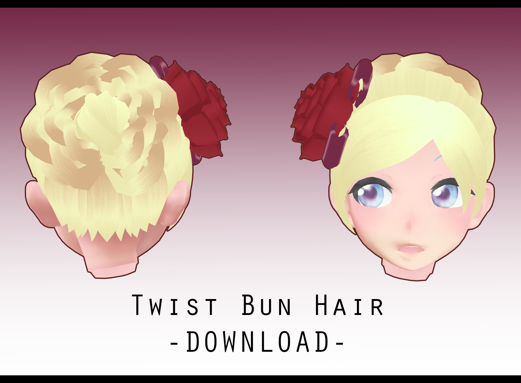 Twist Bun Hair [ DOWNLOAD ] by PeachMilk3D on DeviantArt