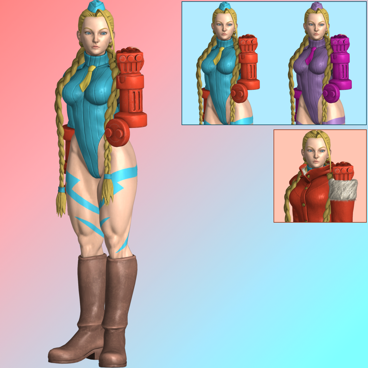 Layered armor sets inspired by Cammy from Street Fighter : r