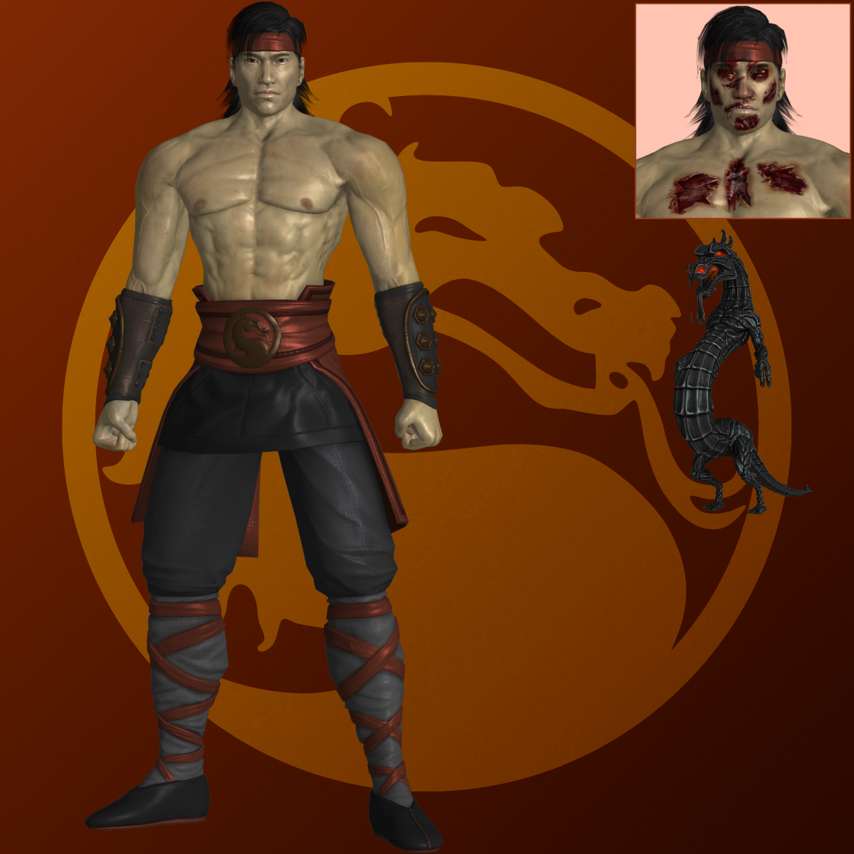 MK2011 Liu Kang (Default) - XNALara XPS by PharaohIllusion on DeviantArt
