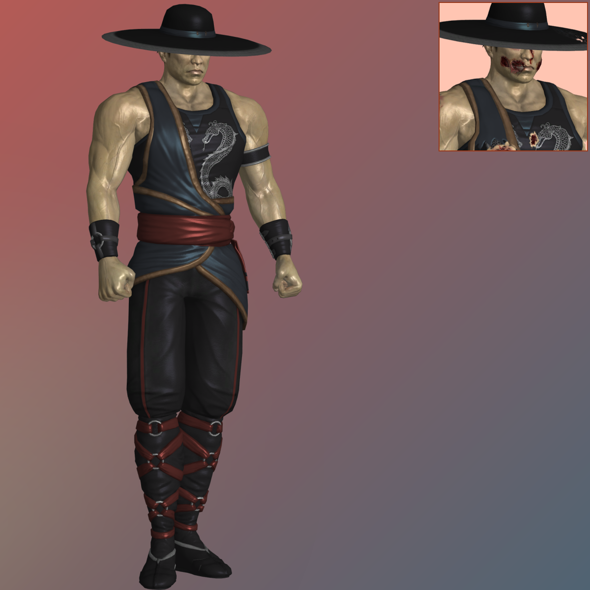 MK2011 Kung Lao (Extra) - XNALara XPS by PharaohIllusion on DeviantArt