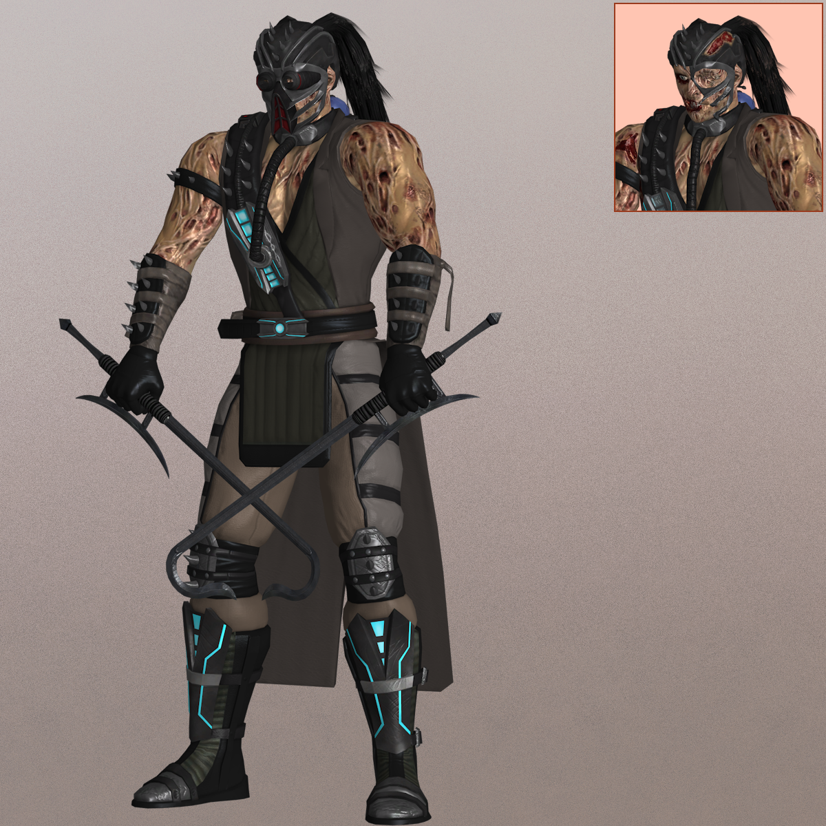 MK2011 Kabal (Default) - XNALara XPS by PharaohIllusion on DeviantArt