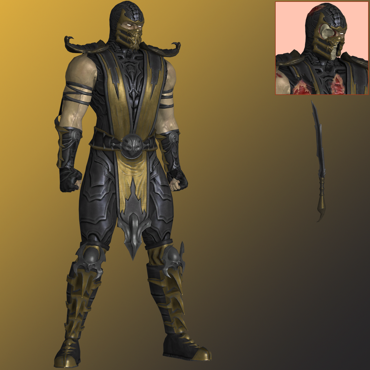 MK2011 Scorpion (Default) - XNALara XPS by PharaohIllusion on DeviantArt