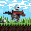 Pixel knight on a horse