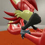 Fiona Fox blowing thumb feet inflation