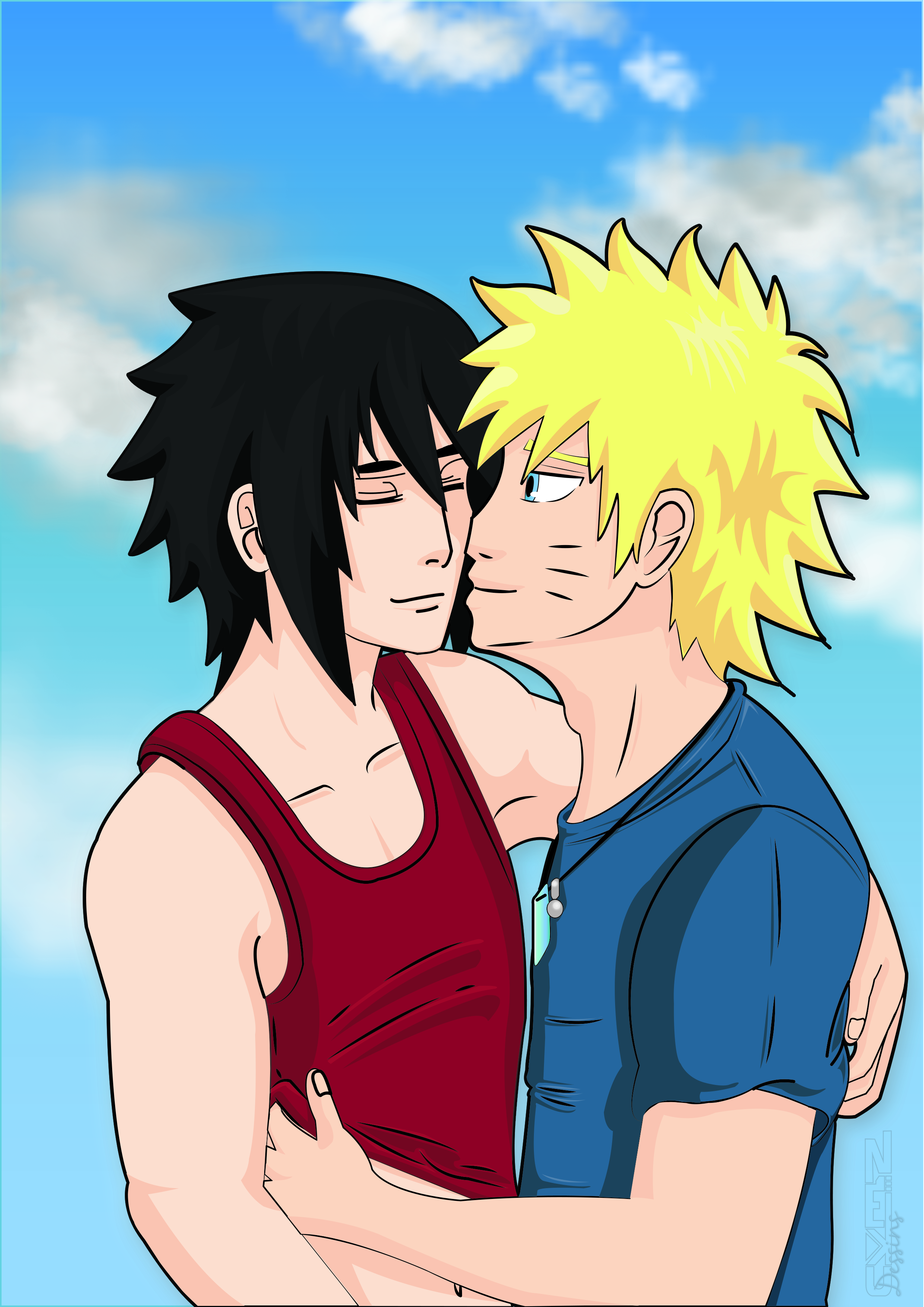 sasuke et naruto sous les nuages