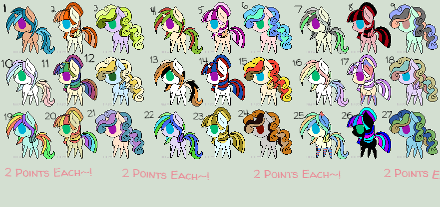 HUGE 2 Point Pony Adopt Batch~! (HIDDEN PONIES)