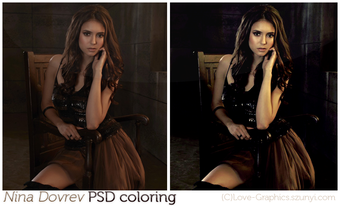 Nina Dobrev PSD coloring