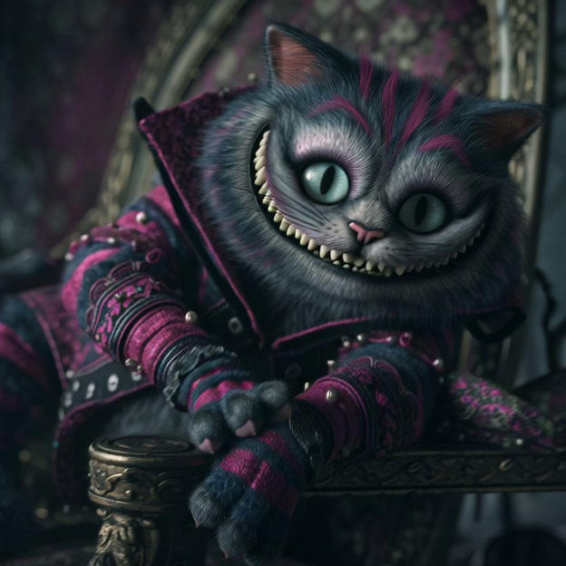 The Cheshire Cat at Tea Time, Animated by GothicAlice87 on DeviantArt