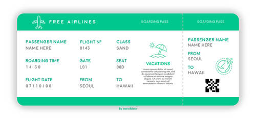 TEMPLATE AIRPLANE TICKET N002 by rareddeer