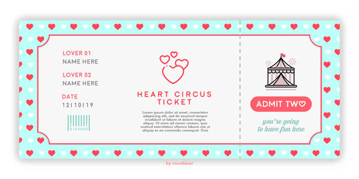 TEMPLATE CIRCUS TICKET N001 by rareddeer