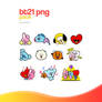 PACK 125 STICKERS BT21 PNG (BTS) by rareddeer