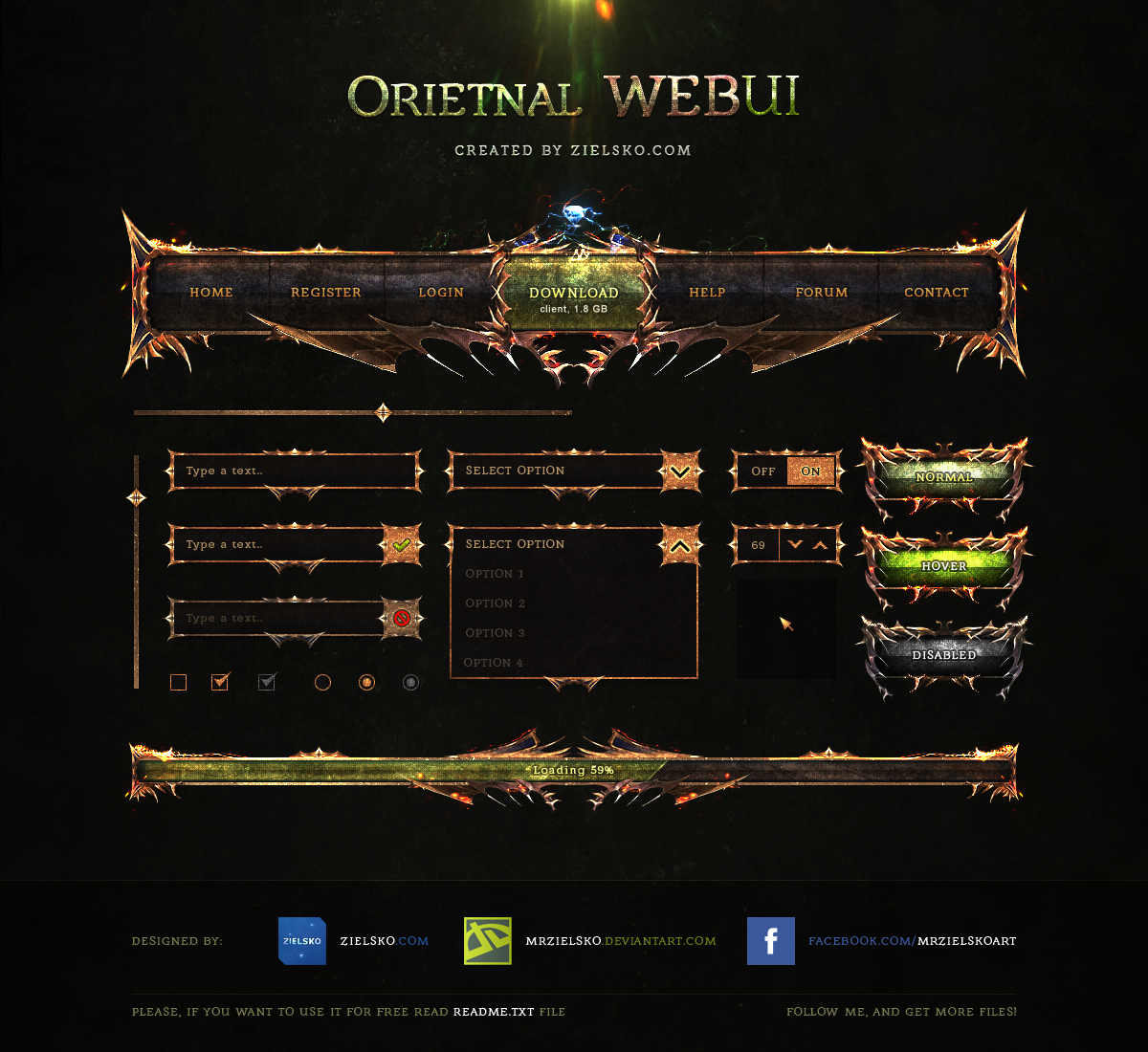 Oriental WEBUI - Free PSD by MrZielsko