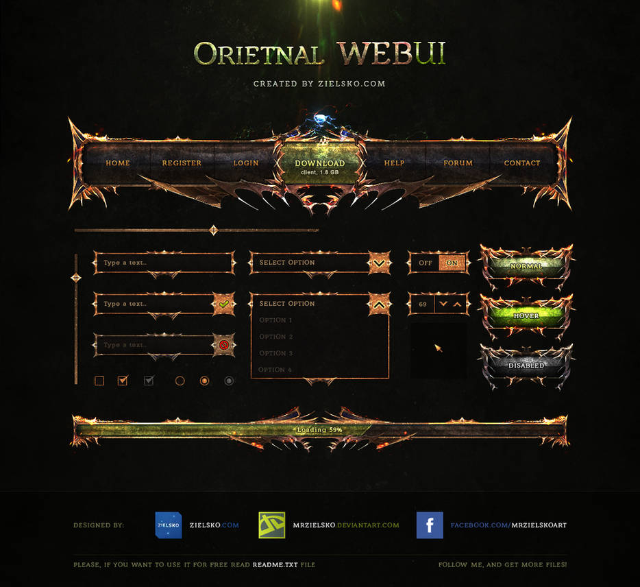 Oriental WEBUI - Free PSD by MrZielsko